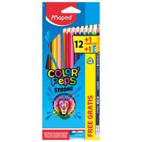 Pack de Lápices MAPED Strong 12 Lápices De Colores + Lápiz + Borrador + Sacapuntas
