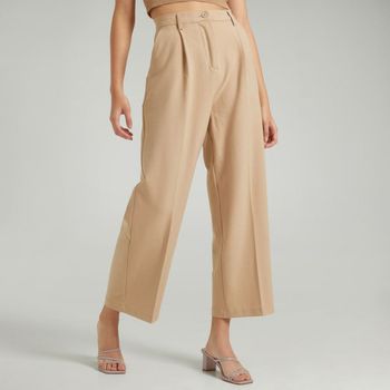 GOCCOS Pantalon Casual Mujer Sastre beige