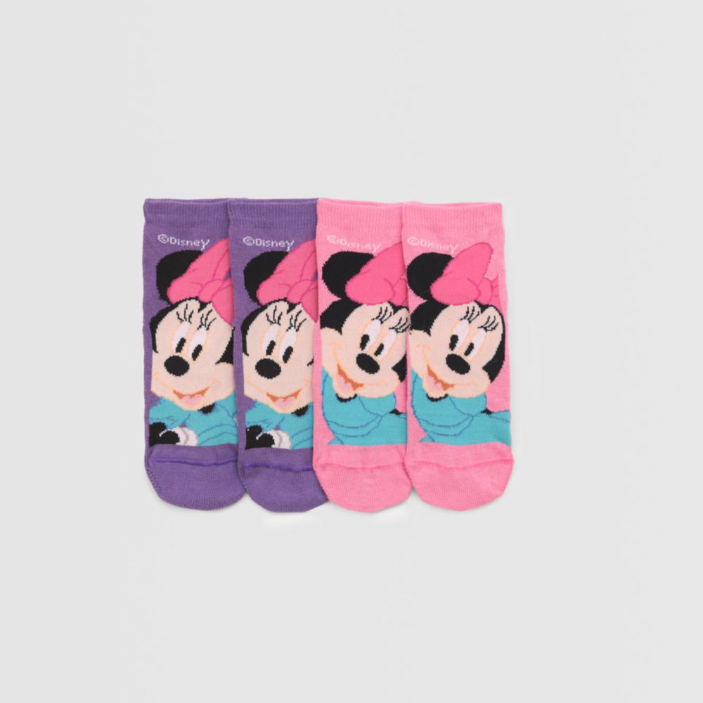 Medias Antideslizantes Pack De 2 Minnie Mouse Para Niña Combo1