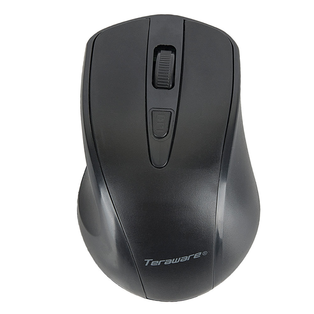 Mouse inalámbrico Teraware 4W019, receptor usb, 1600 dpi, 4 botones, usa pilas, negro