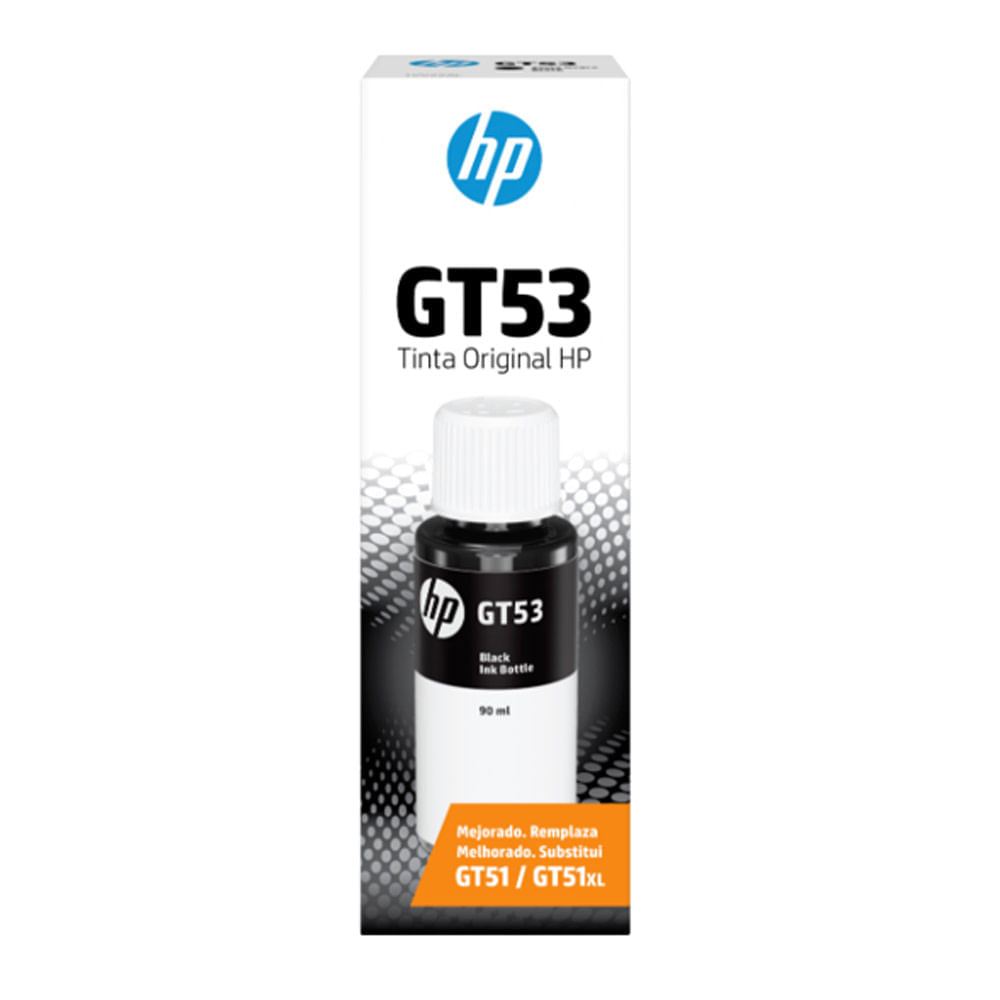 Botella de tinta HP Gt53 negro, rinde 4000 páginas 90 ml