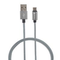 Cable tipo C a usb G Mobile 1 m, forrado de nylon, gris