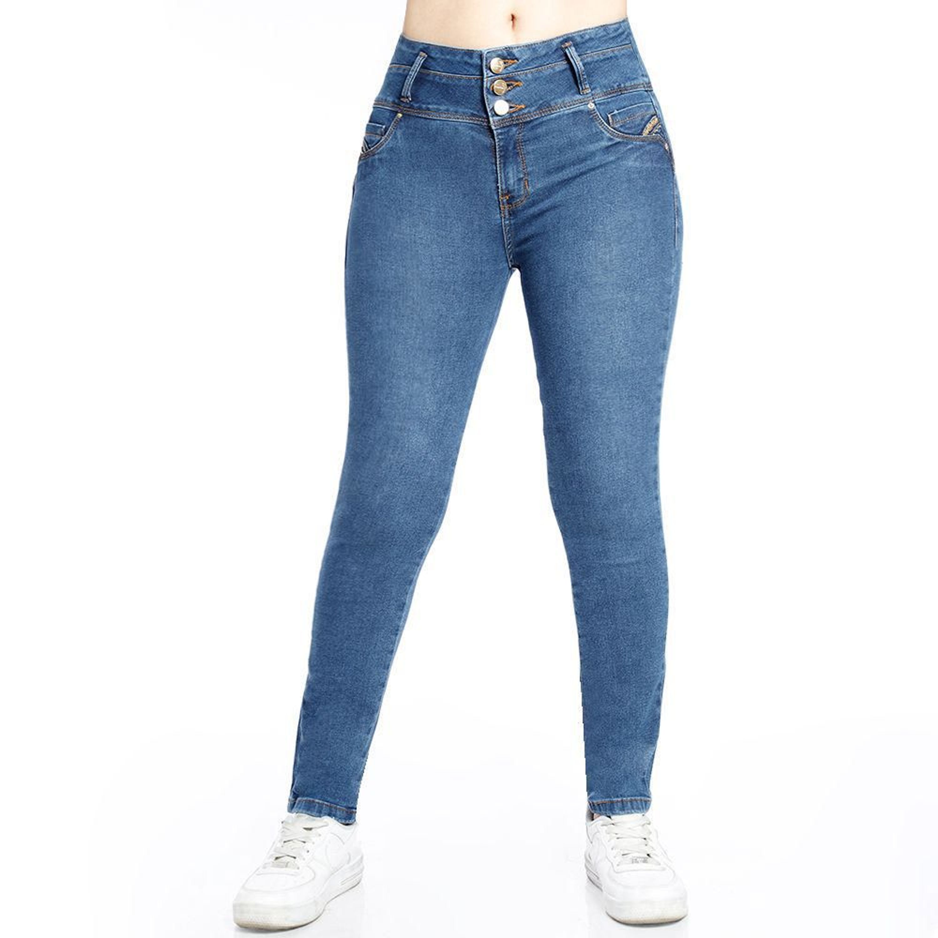 Jean Kansas Mujer Cintura Semirecto Con Bolsillos Cristal 28 Celeste -  Shopstar