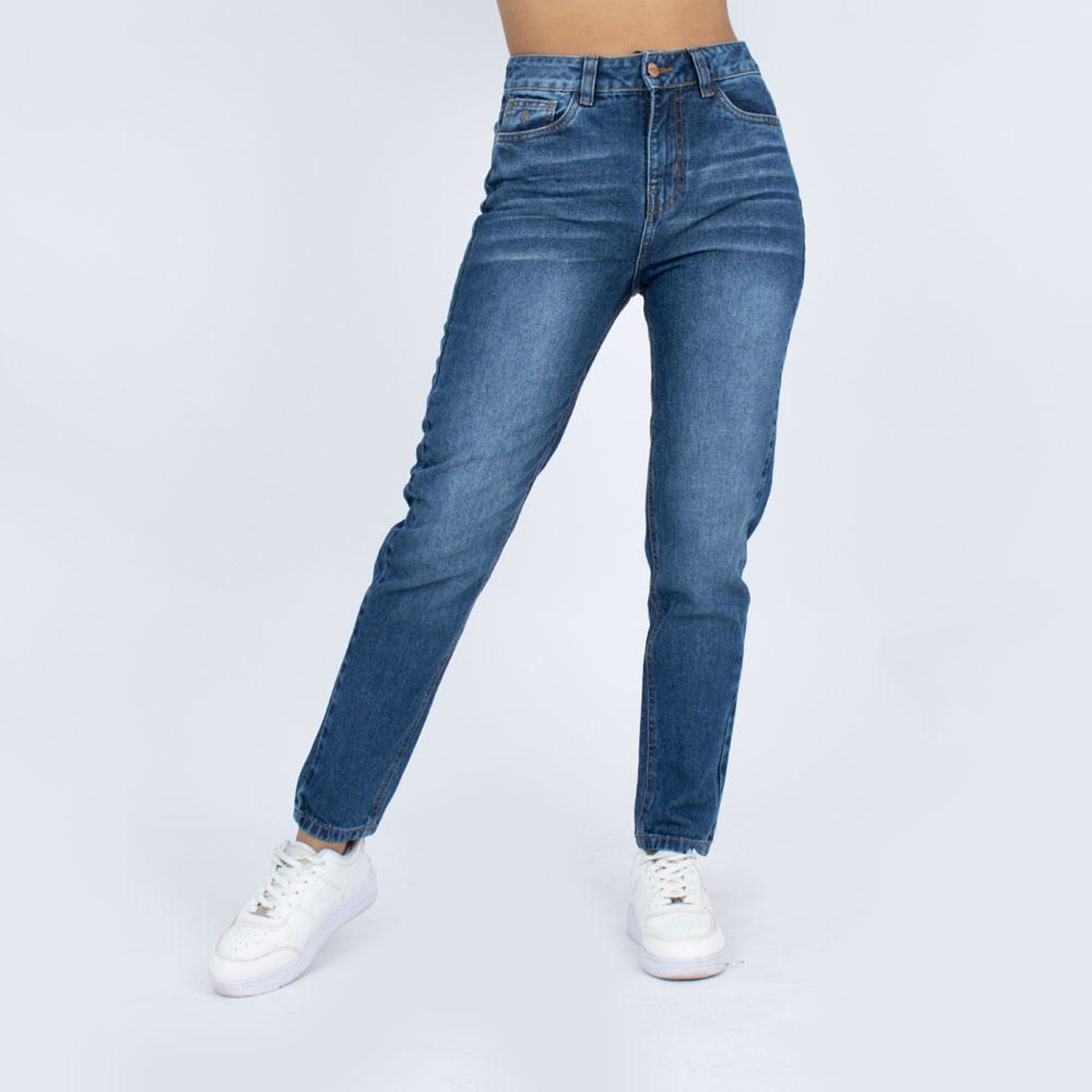 Jean Kayra Poblet Mujer Mom R Azul - Shopstar