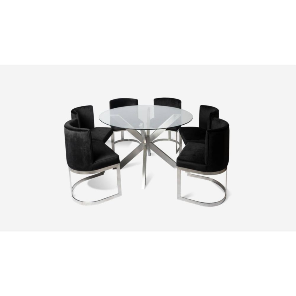 Juego de Comedor Vera - 6 Sillas - Acero Inoxidable
