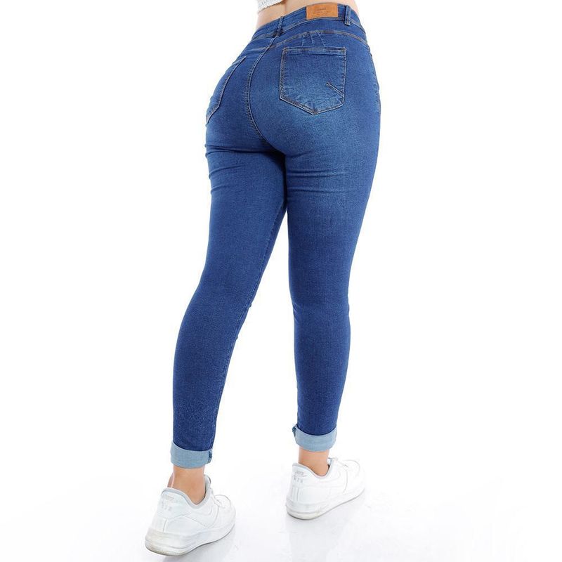 Jean Kansas Mujer Cintura Tobillero Azul - Shopstar