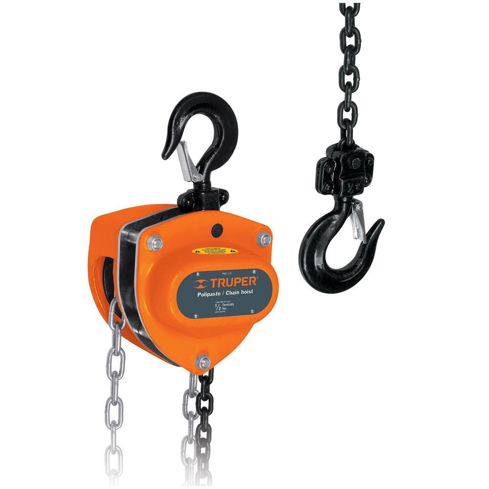 Tecle con Cadena 3M X 1/2Ton Truper 16823