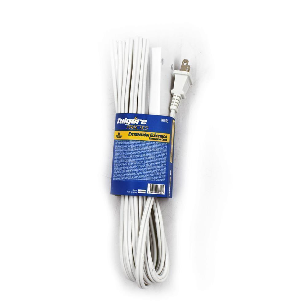 Extensión Doméstica Blanca 6mts Calibre 2X16 FP0106 Fulgore