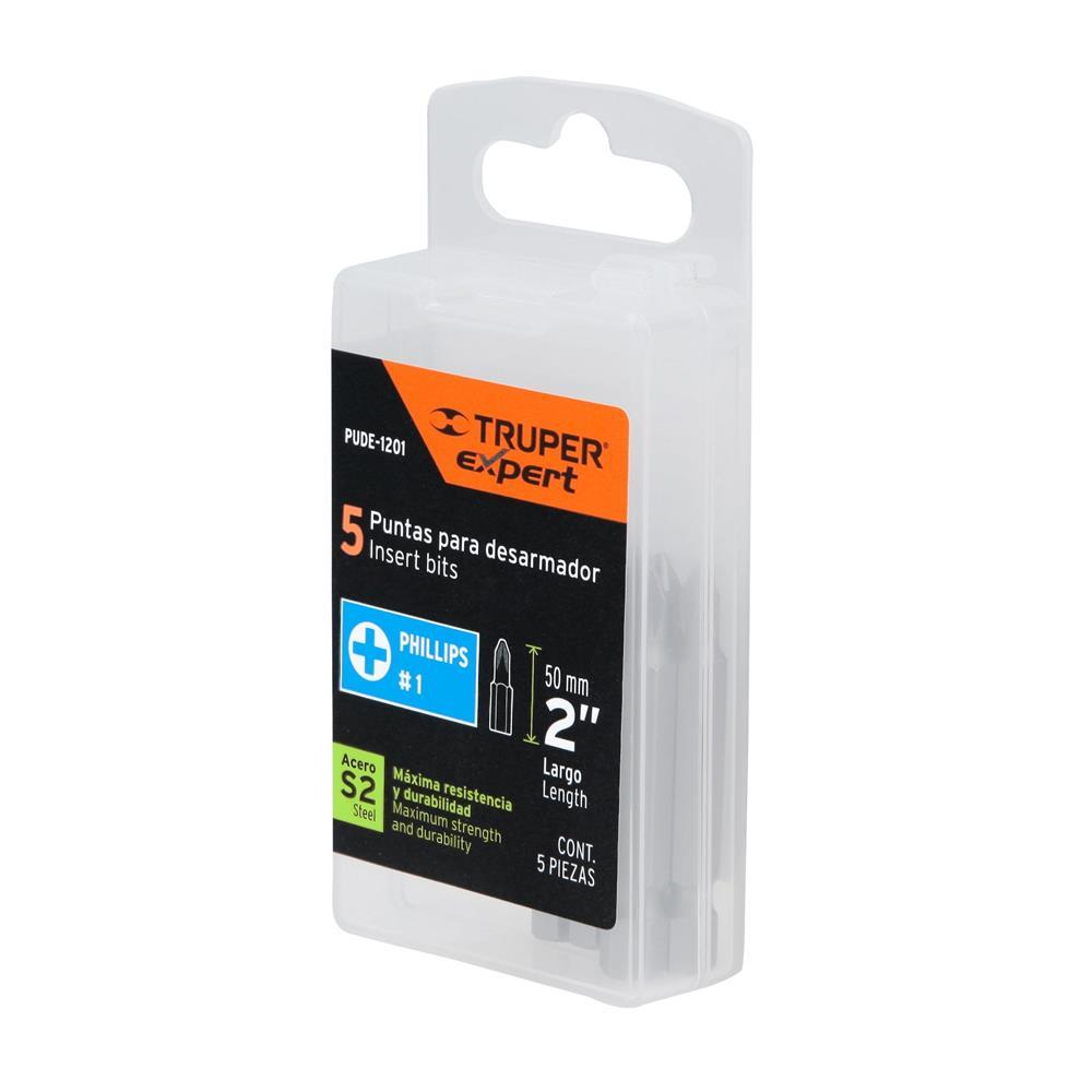Set de 5 Punta phillips Ph1 x 50mm Truper 12146