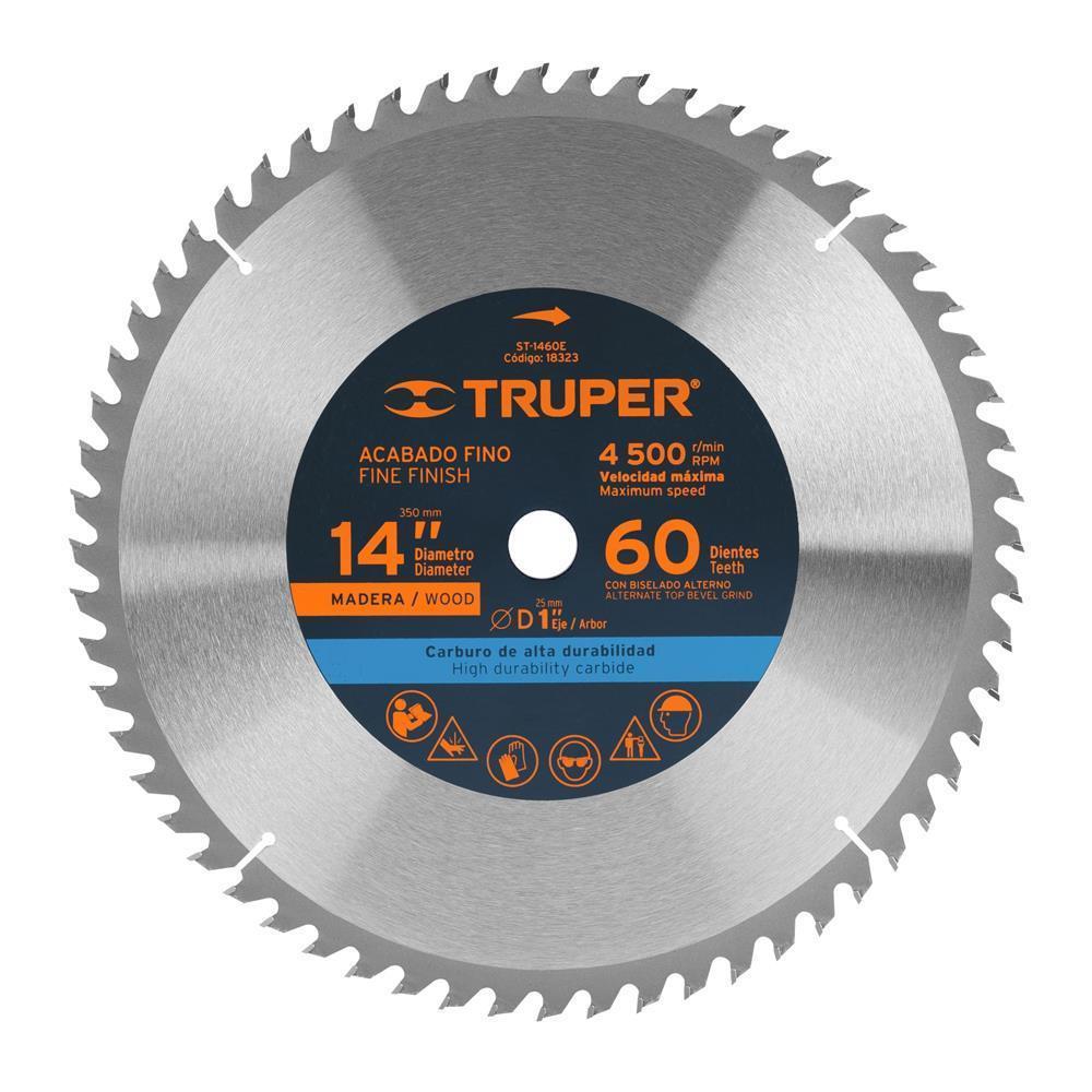 Disco Sierra Circular 14""X1"" 60 D Para Madera Truper 18323