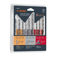 Juego Brocas HSS Metal/Madera/Concreto 9 Pzas Truper 11339