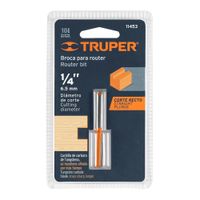 Fresa Router Recta 2 Filos 1/4"" Truper 11453