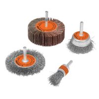 Set de escobillas cardas para taladro 4 Pzas Truper 11577