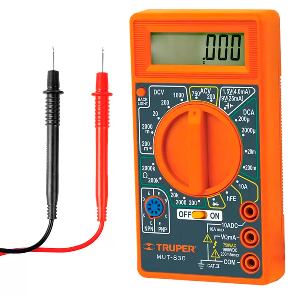 Multimetro Digital Casero 200V–750V 10400 Truper