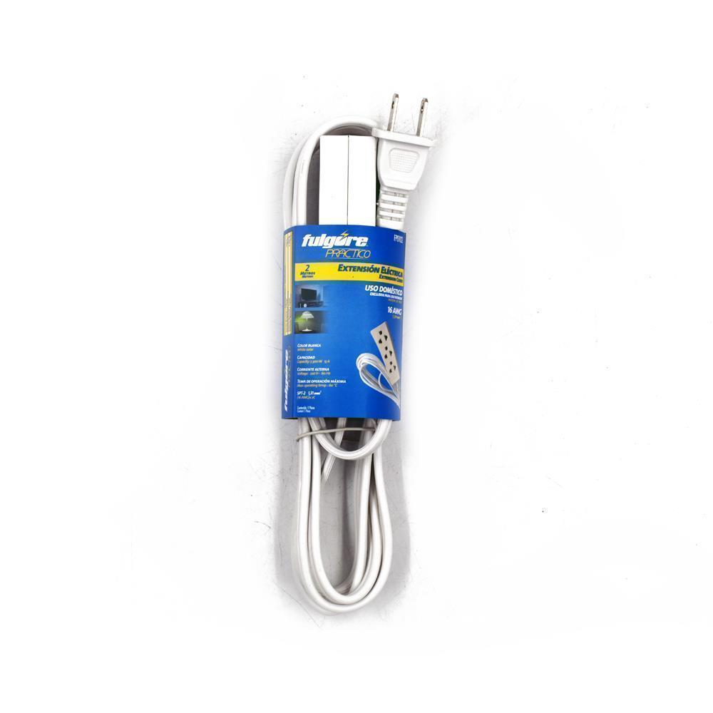 Extensión Doméstica Blanca 2mts Calibre 2X16 FP0102 Fulgore