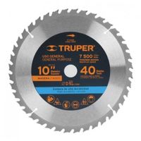 Disco Sierra Circular 10"" X 1"" 40 Para Madera Truper 18307