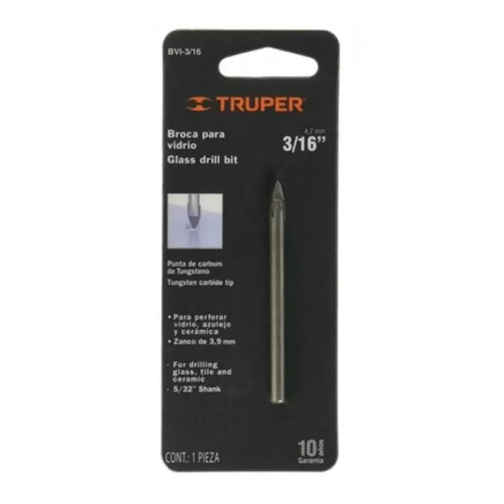 Broca Para Vidrio Y Azulejo 3/16"" Truper 11701