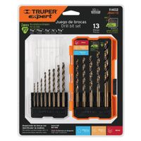 Juego Brocas HSS Metal 13Pzas Estuche Plástico Truper 11402