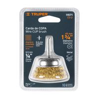 Escobilla Copa 1.3/4"" Con Vástago Truper 11571