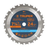 Disco Sierra Circular 7 1/4"" X 5/8"" 24 P/MA Truper 18300