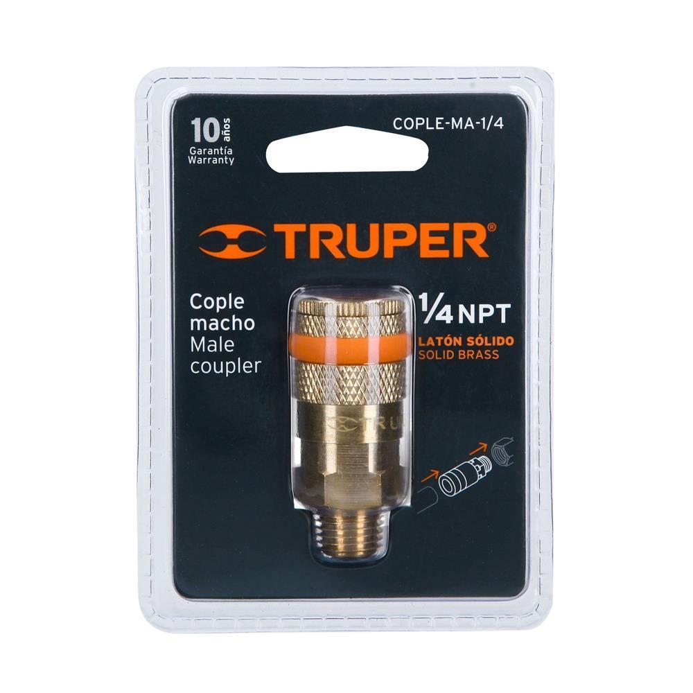Acople Rápido Latón NPT 1/4"" Macho Truper 19085