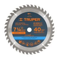 Disco Sierra Circular 7 1/4"" X 5/8"" 40 P/MA Truper 18301