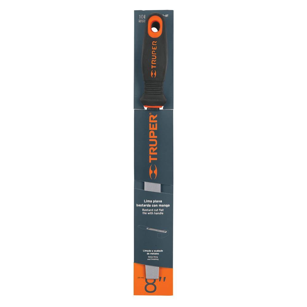 Lima Plana Bastarda 8"" Con Mango Truper 15311