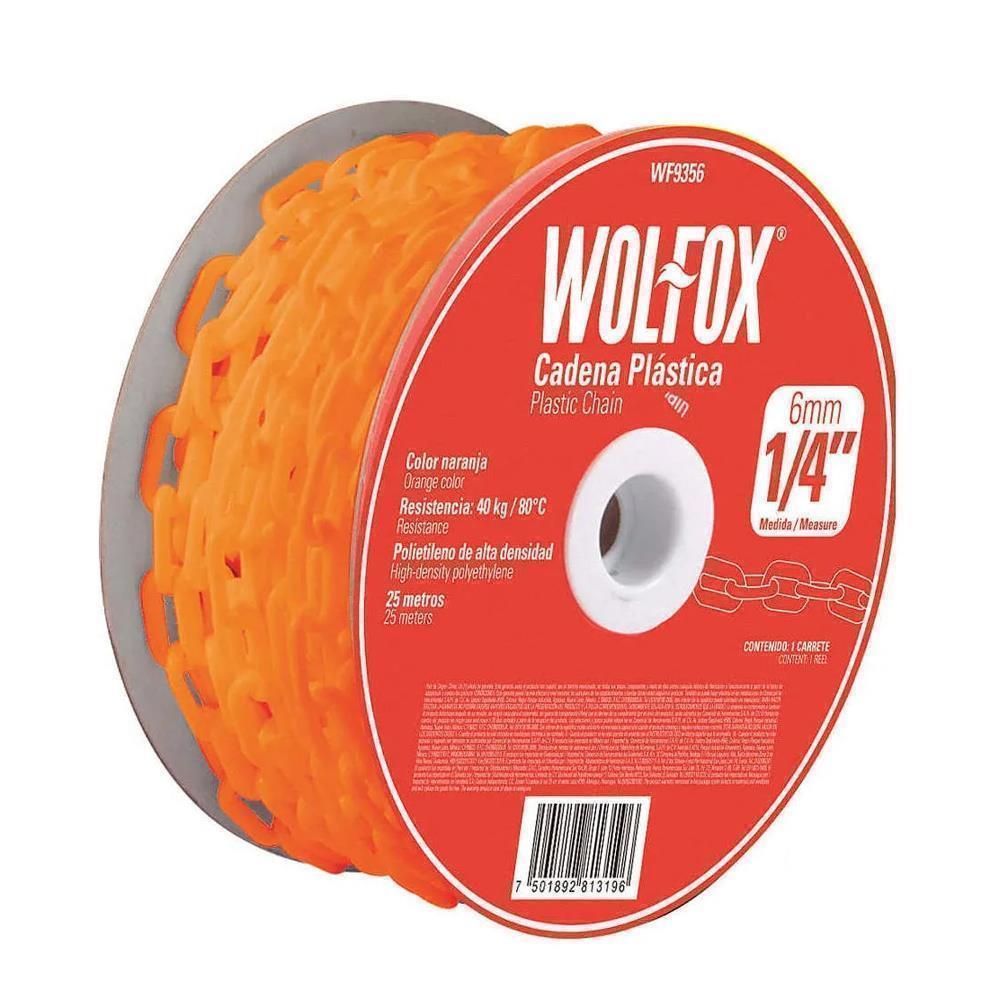 Cadena Plastica Naranja 1/4"" 25m Wolfox WF9356