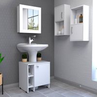 Botiquin Bath 47-B + Optimizador Lavamanos 47-A + Auxiliar X2 - Blanco