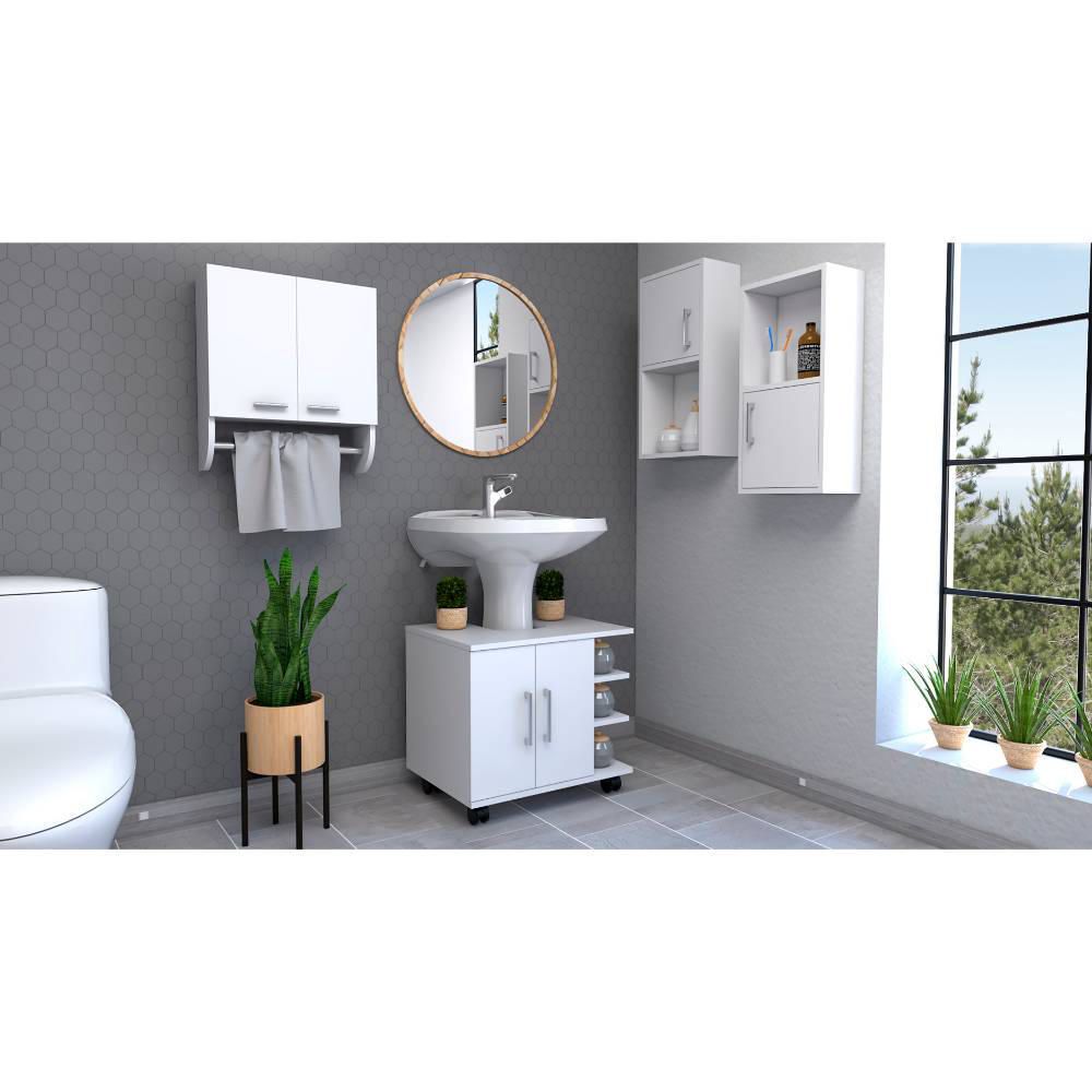 Botiquin Bath 28 + Optimizadores Lavamanos 55 Auxiliar X2 - Blanco + Auxiliar X2 - Blanco