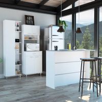 Combo Kitchen 36 Mueble Cocina 60 + Barra De Cocina + Optimizador - Blanco