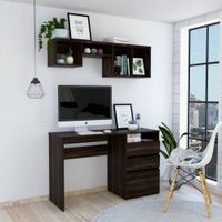 Combo Office 29 Escritorio + Repisa - Habano