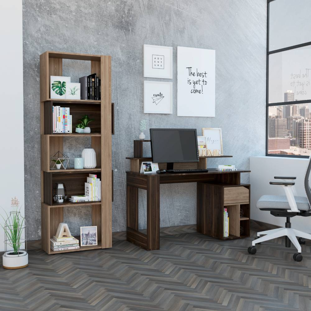 Combo Office 32 Escritorio + Biblioteca - Habano+Miel