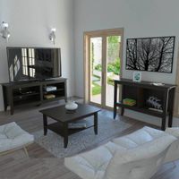 Rack Tv65 + Mesa De Centro + Arrimo Essential - Wengue