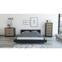 Cama 2 Plazas + Comoda 5C + Comoda 3C - Wengue / Miel
