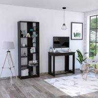 Combo Office 17 Escritorio + Biblioteca - Wengue