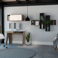 Escritorio + Gabinete + Wall 2A Note - Blanco Hg / Miel