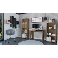 Escritorio + Gabinete + Biblioteca 120 + Biblioteca 160 + Wall 2A Note - Blanco Hg / Miel