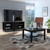 Rack Tv65 C/Puerta + Mesa De Centro Essential - Wengue