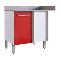 Módulo esquinero bajo de cocina Lunar Rojo