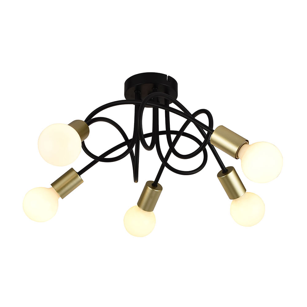 Colgante Nudo Negro y dorado E27