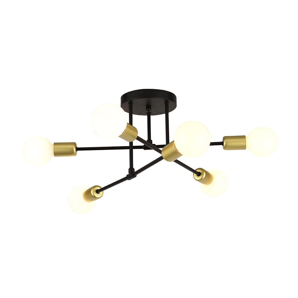 Colgante Galia negro y dorado E27