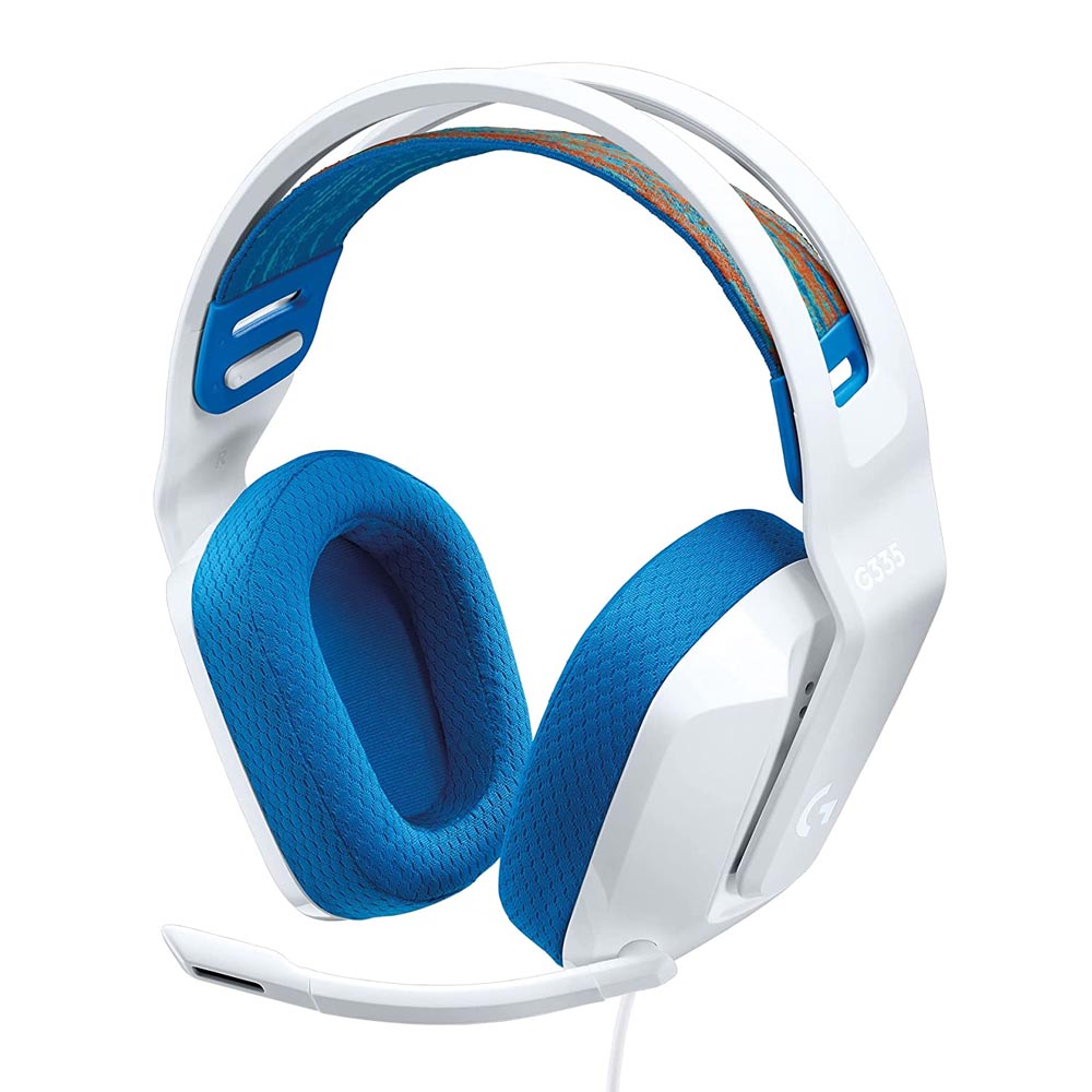 Audífonos gamer Logitech G335 Lightspeed, conexión jack 3.5, 36 ohms, sensibilidad: 87.5 dB, compatible PC y consolas, blanco