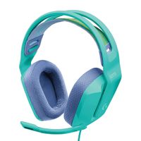 Audífonos gamer Logitech G335 Lightspeed, conexión jack 3.5, 36 ohms, sensibilidad: 87.5 dB, compatible PC y consolas, menta