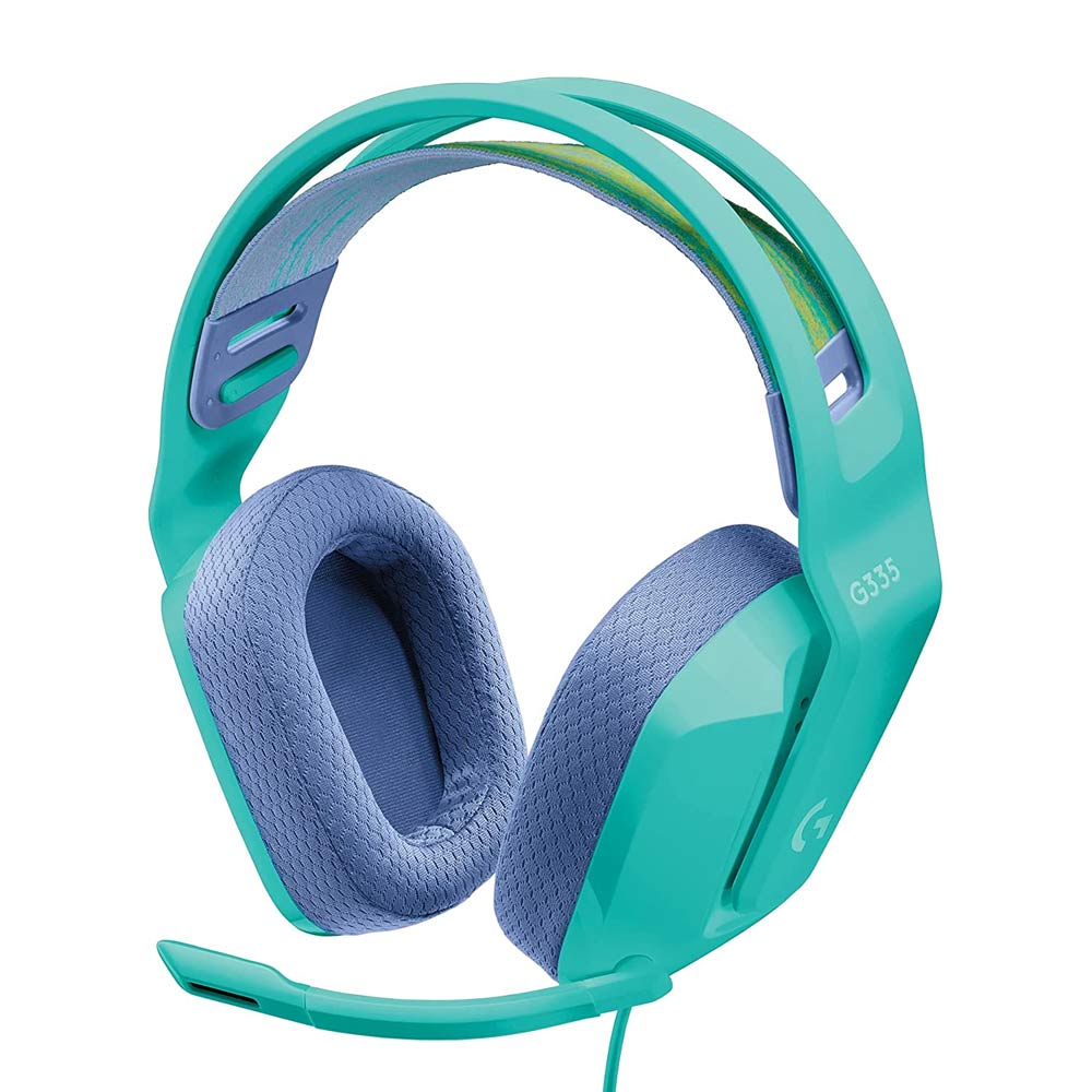 Audífonos gamer Logitech G335 Lightspeed, conexión jack 3.5, 36 ohms, sensibilidad: 87.5 dB, compatible PC y consolas, menta