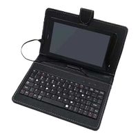 Estuche para tablet Teraware 7"" con teclado, puertos usb y tipo-C, negro