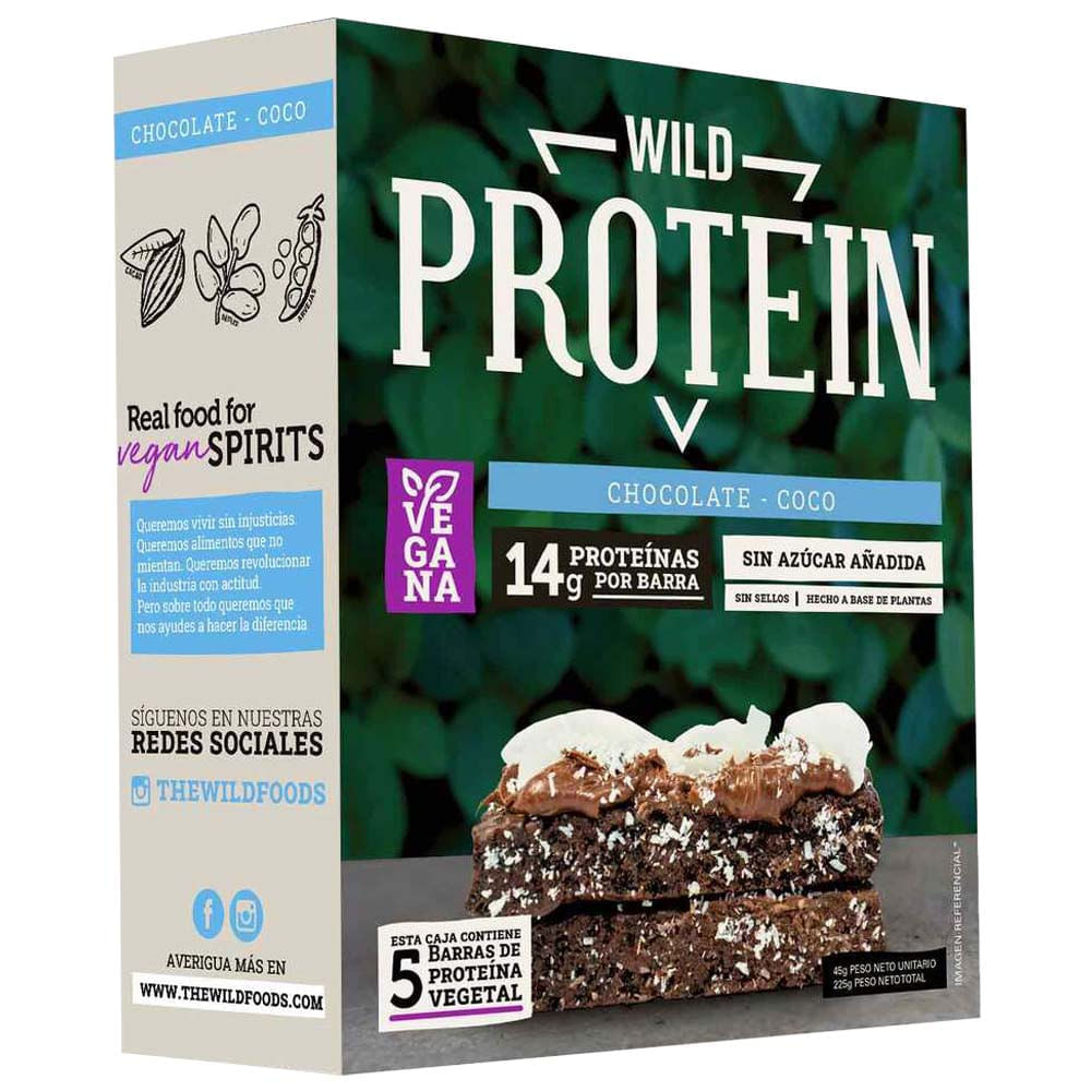 Barras de Proteína WILD PROTEIN Chocolate y Coco Caja 5un