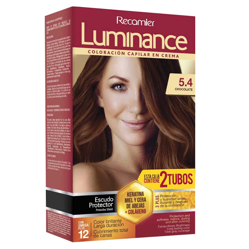 Tinte para Cabello LUMINANCE Internacional 5.4 Chocolate Paquete 2un