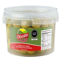 Aceituna Verde Rellena con Castañas OLIVALLE Balde 350g