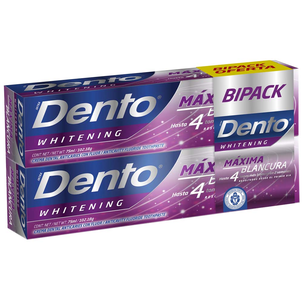 Pasta Dental DENTO Whitening Tubo 75ml Paquete 2un